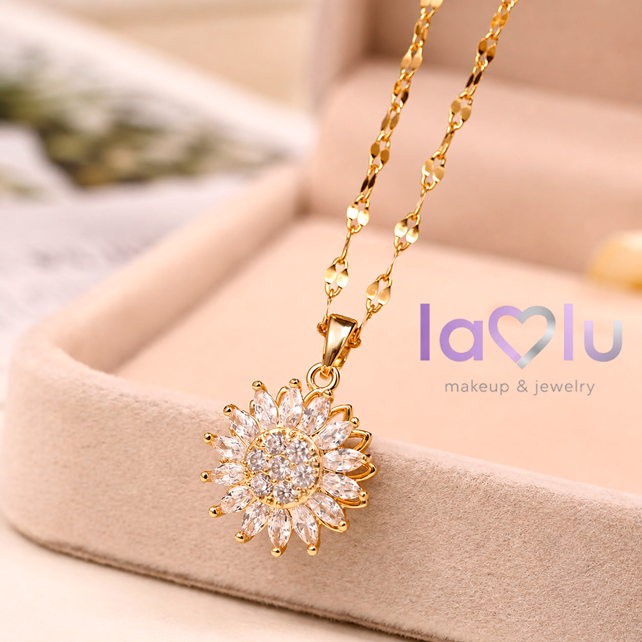 🌻 SunLove 💛  Collar Girasol Giratorio